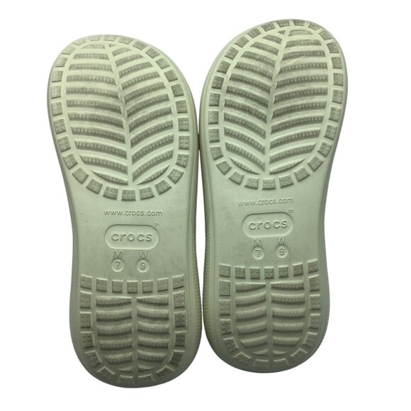Crocs Unisex Classic Mega Crush Sandals Cream Women Size 9 Lightweight Slip-On - Picture 8 of 8